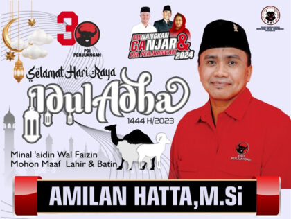 Selamat Hari Raya Idul Adha 1444 H - Amilan Hatta - Calon Anggota DPRD NTB Dapil NTB 5 - Partai PDI Perjuangan
